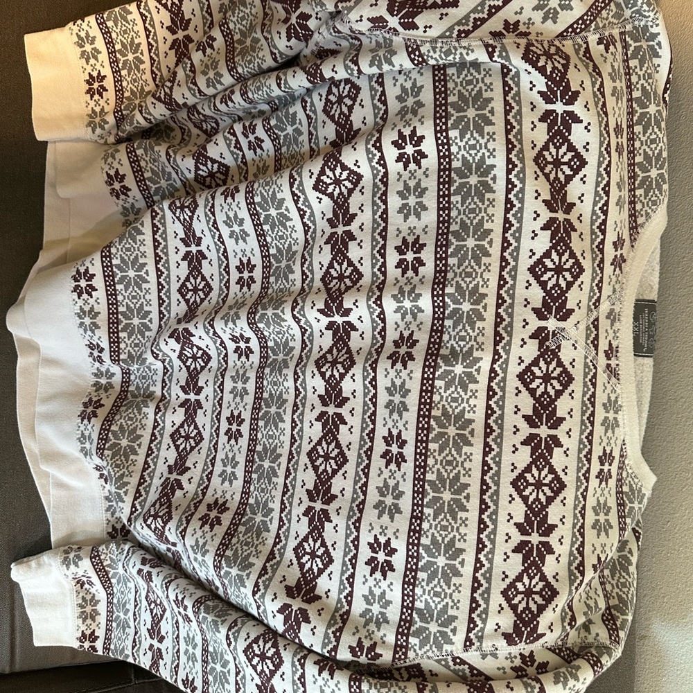 Threads 4 Thought Nordic Patterned Sweater in Cream and Burgundy